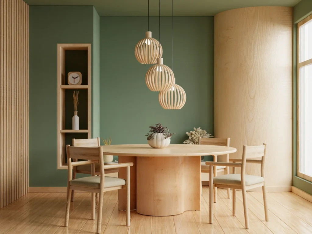 A modern dining area showcasing a well-designed space where furniture and fixtures contribute to both aesthetics and functionality. The image illustrates the importance of thoughtful furniture and fixture selection.